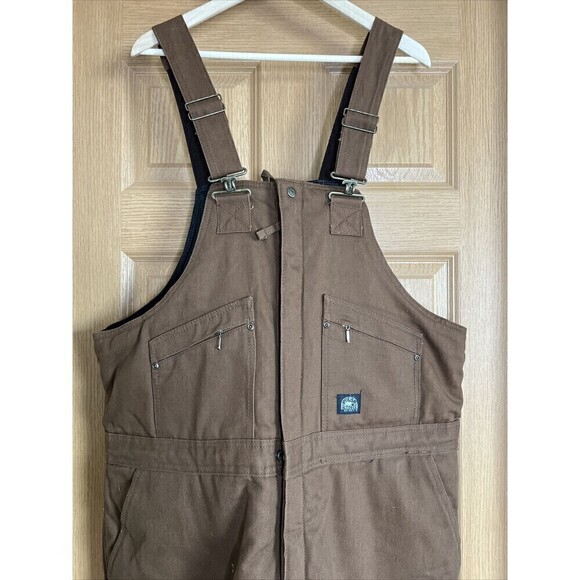 Polar King Brown Insulated Bib Overalls Carpenter Coveralls XLT - Picture 2 of 13